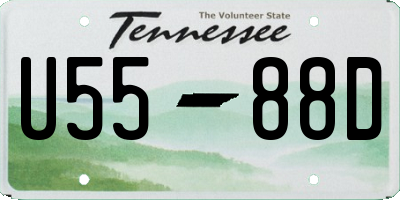 TN license plate U5588D