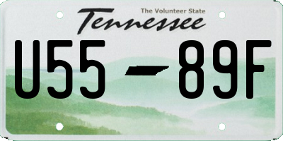 TN license plate U5589F