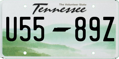 TN license plate U5589Z