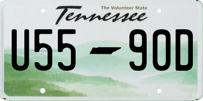 TN license plate U5590D