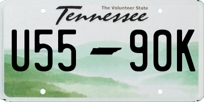TN license plate U5590K