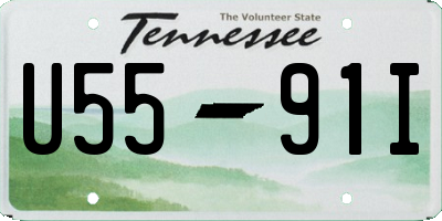TN license plate U5591I