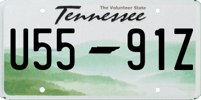 TN license plate U5591Z