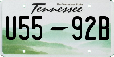 TN license plate U5592B