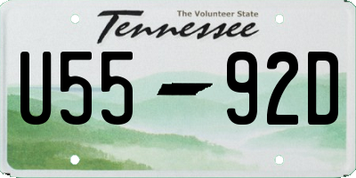 TN license plate U5592D