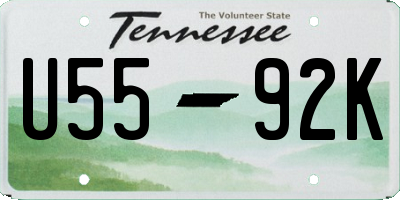 TN license plate U5592K
