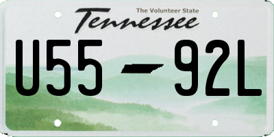 TN license plate U5592L