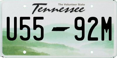 TN license plate U5592M