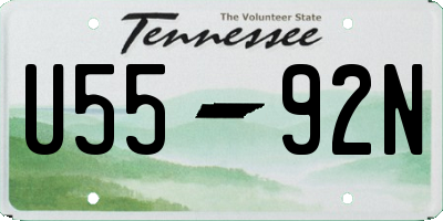 TN license plate U5592N