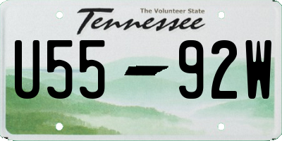 TN license plate U5592W