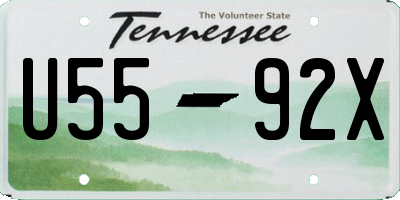 TN license plate U5592X