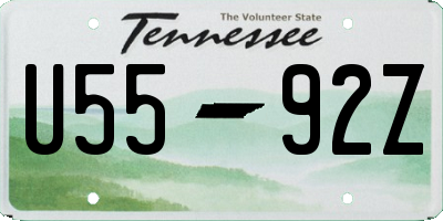 TN license plate U5592Z