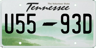 TN license plate U5593D