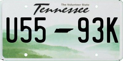 TN license plate U5593K