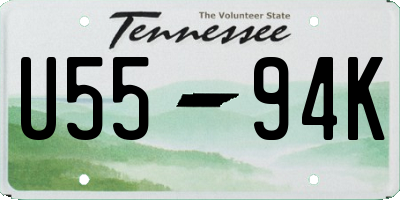 TN license plate U5594K