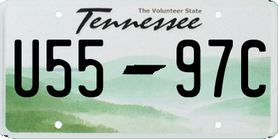 TN license plate U5597C