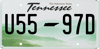 TN license plate U5597D