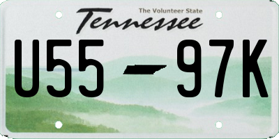 TN license plate U5597K