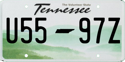 TN license plate U5597Z