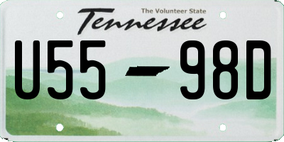 TN license plate U5598D