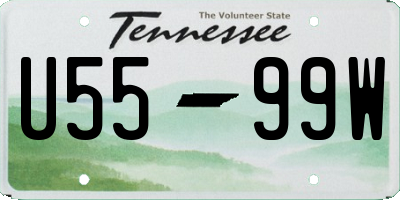 TN license plate U5599W