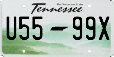 TN license plate U5599X