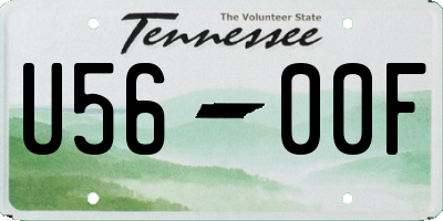 TN license plate U5600F