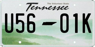 TN license plate U5601K