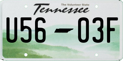 TN license plate U5603F