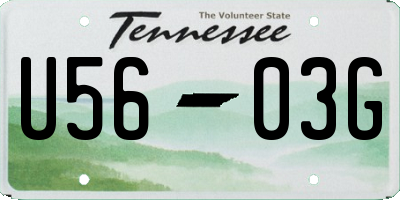 TN license plate U5603G
