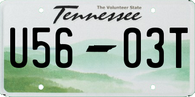 TN license plate U5603T