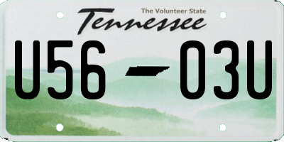 TN license plate U5603U