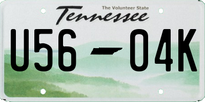 TN license plate U5604K