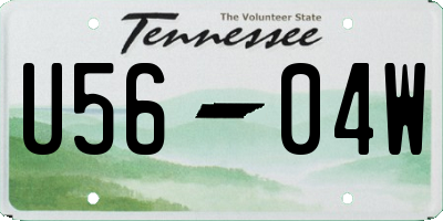 TN license plate U5604W