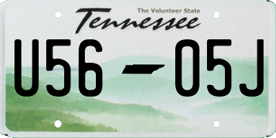 TN license plate U5605J