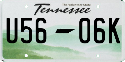 TN license plate U5606K