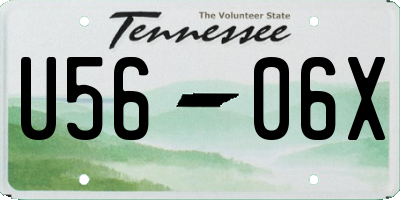 TN license plate U5606X