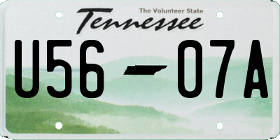 TN license plate U5607A