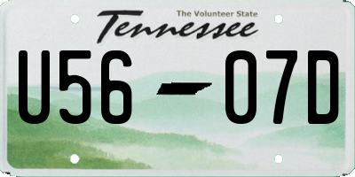 TN license plate U5607D