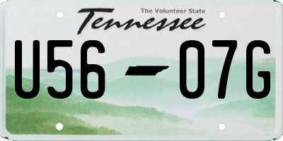 TN license plate U5607G