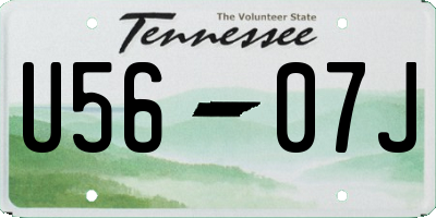 TN license plate U5607J