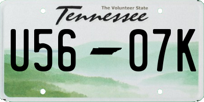 TN license plate U5607K