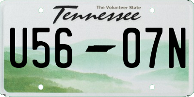TN license plate U5607N