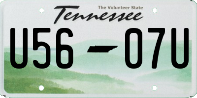 TN license plate U5607U