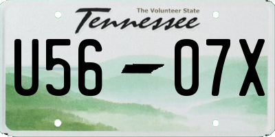TN license plate U5607X