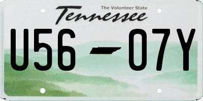 TN license plate U5607Y