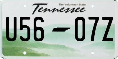 TN license plate U5607Z
