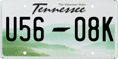 TN license plate U5608K