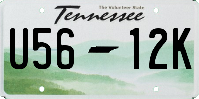 TN license plate U5612K