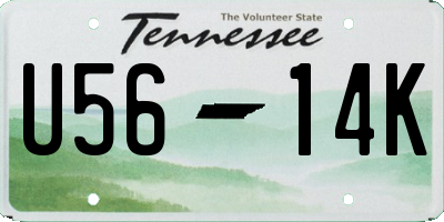 TN license plate U5614K